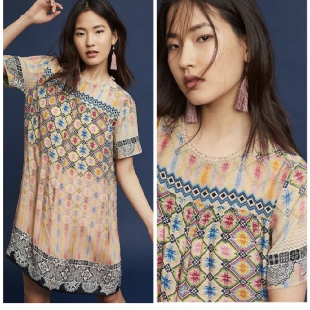 Anthropologie Boho Norah Swing Babydoll Dress XS Tanvi Kedia